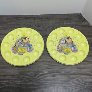 Vintage Looney Tunes Warner Bros 1996 Egg Tray Holder Palette Lot of 2